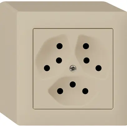 Presa AP kallysto 3×T13 beige con protezione bambini 