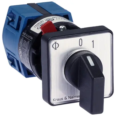 Contatto rotativo INS K&N CG4.A175.FS2, 10A/400V 1L 30×30mm "0-1" 