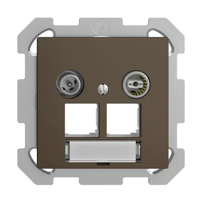 Presa multimedia ENC EDIZIOdue FM EASYNET 4dB, p.2×RJ45 S-One, coffee 