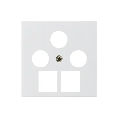 Placca frontale kallysto 3×coassiale/2×RJ45 bianco 
