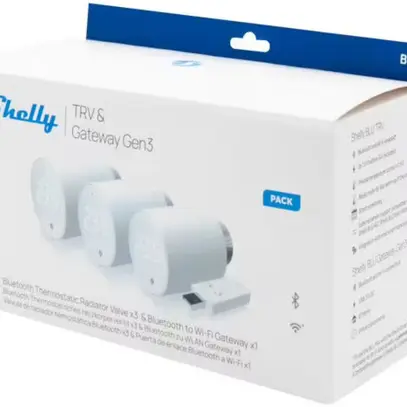 Thermostats Shelly avec passerelle blanc 3 Thermo 1 Passerelle 