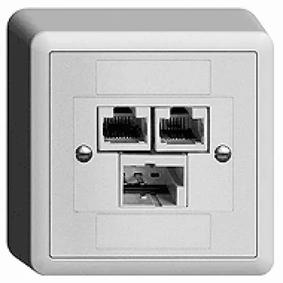 Presa AP SOHO T+T/2×RJ45/u ITplus EDIZIOdue bianco 