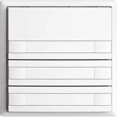 Pulsante KNX RGB EDUE, 250mW, s.LED, c.carta, 3×pulsante, com.2×tasti, bi 