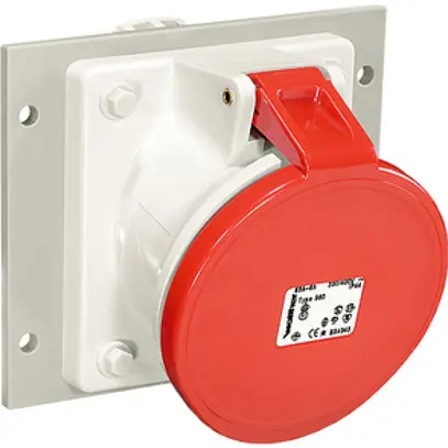 Prise INC CEEtyp 5L 63A J75, coudée 