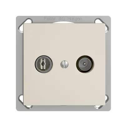 Presa TV-R INC EDIZIOdue 4dB crema a banda larga 5…2000MHz, FMTE 