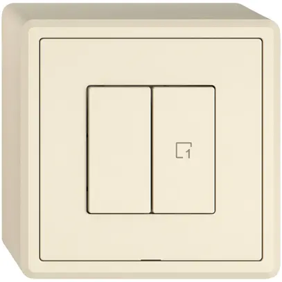 Interrupteur à poussoir AP EDIZIO.liv Wiser SNAPFIX® 1 scène 2 touches WLAN cr 