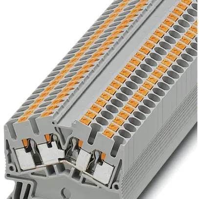 Morsetto pass.0.14…4mm² grigio con.Push-in PTS 2.5-QUATTRO 