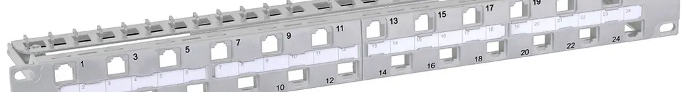 Panneau de distribution 19" H-LINE I 24-port Keystone vide non blindé 1UH gris 