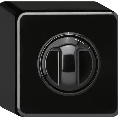 Contatto rotativo AP 0<1/1L nero basico con manopola 