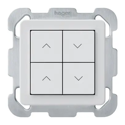 Pulsante per tapparelle KNX INC Hager BA basico B quadruplo 77×77mm bianco 