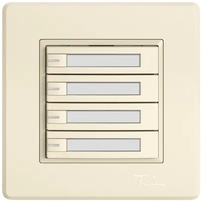 Poussoir KNX RGB ENC EDIZIO.liv SNAPFIX® capteur temp.RGB-LED étiqu.4×com.1T cr 