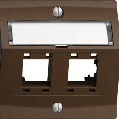 Kit montaggio EDIZIOdue, con cappa di uscita obliqua, per 2×RJ45, coffee 
