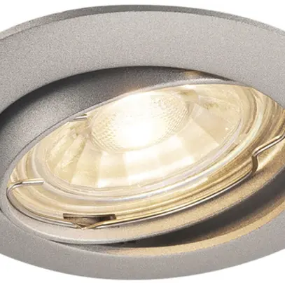 Plafonnier INC SLV PIKA QPAR51, GU10 orientable IP20 gris argenté 