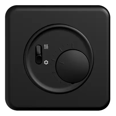 Kit di copertura ENC p.termostato STANDARDdue, c.interruttore, 90×90mm, nero 