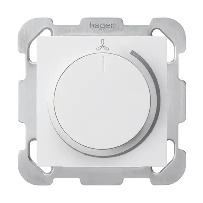 Regolatore di velocità INC bianco kallysto 25…600VA con piastra di fissaggio 