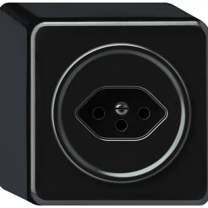 Prise AP origin 1×type 13 10A 230V 88×88×54mm noir 