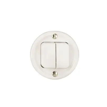 Kit frontal FH blanc pour interr./contact poussoir double 