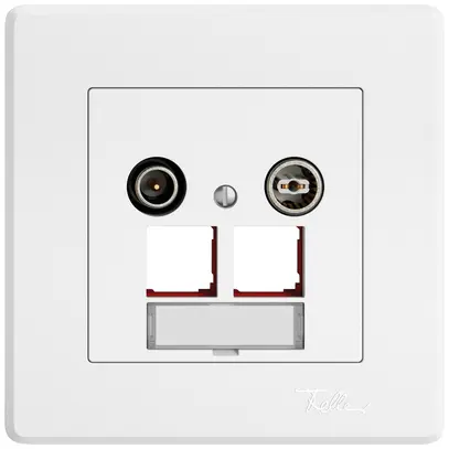 Presa multimedia INC TV-R EDIZIO.liv SNAPFIX® EASYNET p.2×RJ45 S-One 11dB bi 