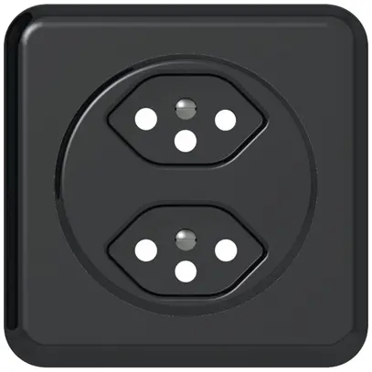 Kit frontal ENC Classic B pour prise 2×T13 noir 