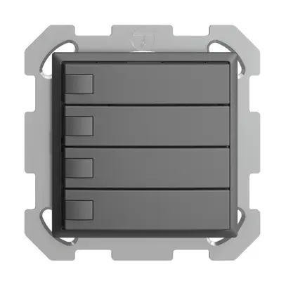 UP-Universaltaster 4×1T Schraubklemme EDIZIOdue dunkelgrau, ohne LED 