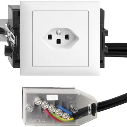 Presa INS EDIZIOdue T23 L1 bianco 49…69mm per cavo piatto Technofil 