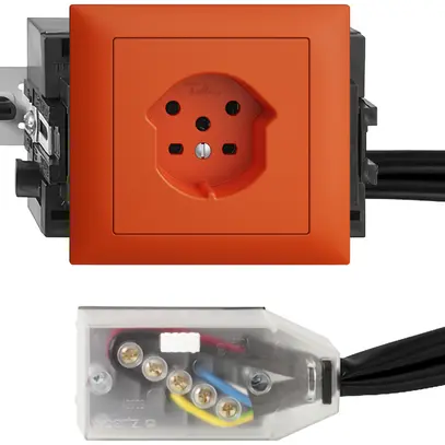 Prise INC EDIZIOdue T15 orange 49…69mm pour câble plat Technofil 