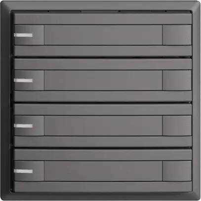 Poussoir ENC KNX 4× EDIZIOdue gris foncé RGB avec LED avec insert papier 