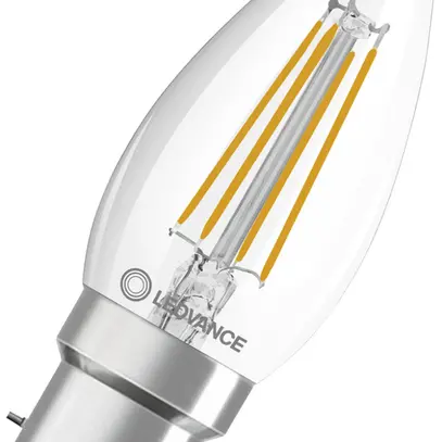 Lampe LED LEDVANCE CLAS B B22d 4W 470lm 2700K Ø35×91mm B10.5 clair 