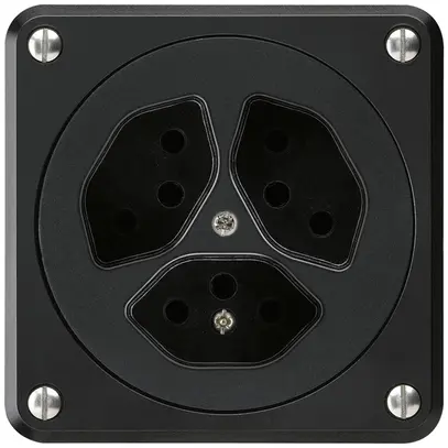 Presa INC robusto 3×tipo 13 nero senza copercchio per combinazione 