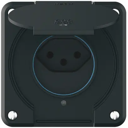 Presa robusto 1×tipo 13 luminoso IP55 nero 