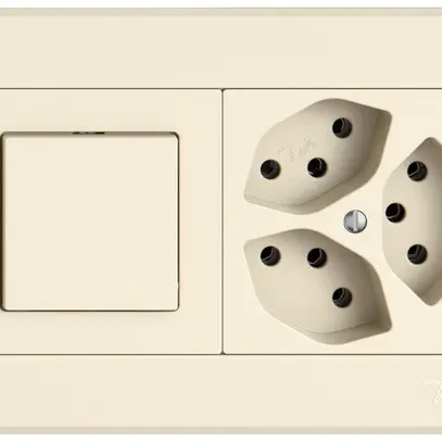 Combinazione INC EDIZIO.liv SNAPFIX® 1×2 96×156mm schema 3/1L+3×T13 crema 