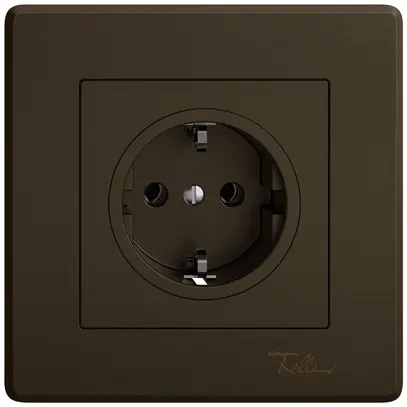 Prise ENC EDIZIO.liv SNAPFIX® SCHUKO 16A 230V 88×88mm umbra 