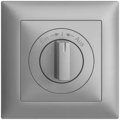 Kit frontal EDIZIOdue Ein->I<-Aus silver 88×88mm pour contact pivotant 