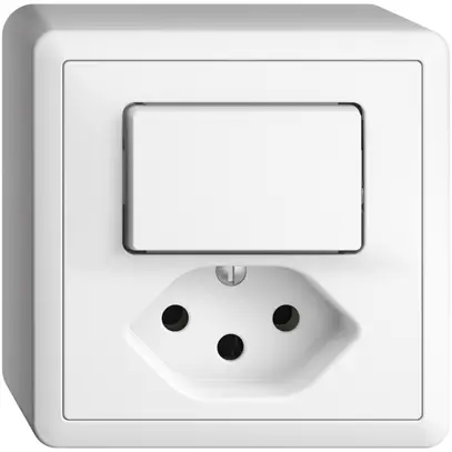 Combinaison lum. AP A-R/1L+T13 blanc, contrôle, EDIZIOdue, LED blanc 