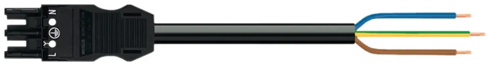 Câble de raccordement MIDI 3×1.5mm² 16A 250V 5m cod.A prise-libre noir Cca 