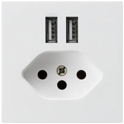 Presa 2×USB & T13 kallysto A 2400mA bianco 
