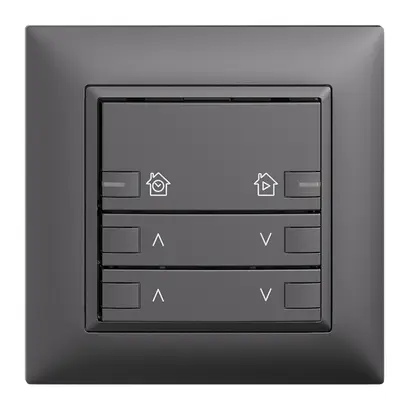 UP-Frontset EDIZIOdue zeptrionAIR Motor 2K mit Bez. mit LED dunkelgrau 