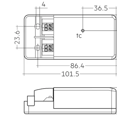 Convertitore LED Tridonic LC fixC pc SR SNC2 10W 250mA 101.5×49×29mm 