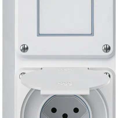 AP-Kombination robusto 2×1, Schalter Schema 3/Steckdose T13 IP55 weiss 