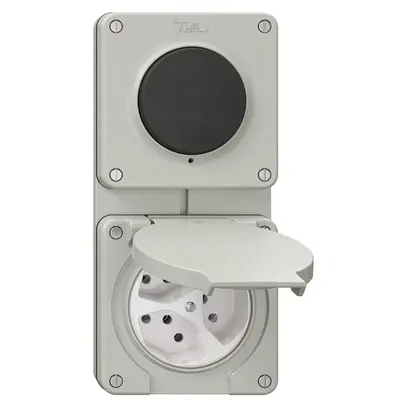 Combinazione NUP NEVO, interruttore a pulsante schema 3/1L + presa 3×tipo 13,grc 
