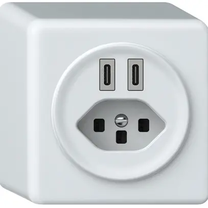 Presa di carica USB AP origin 2×USB-C 3000mA 5V con tipo 23 bianco 