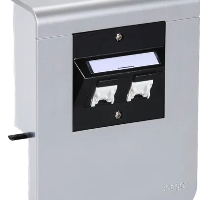 Supporto d'apparecchio Hager per SL20080 decorazione alluminio, 2×cat.5e 