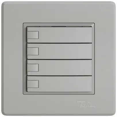 Poussoir KNX RGB ENC EDIZIO.liv SNAPFIX® capteur temp.s.LED 4× comm.1T grc 