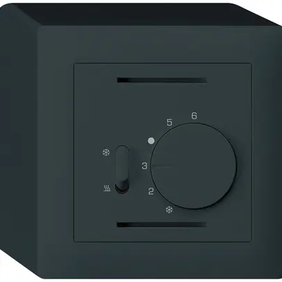 Termostato AP Hager kallysto, con interr.di riscald./raffred., nero 