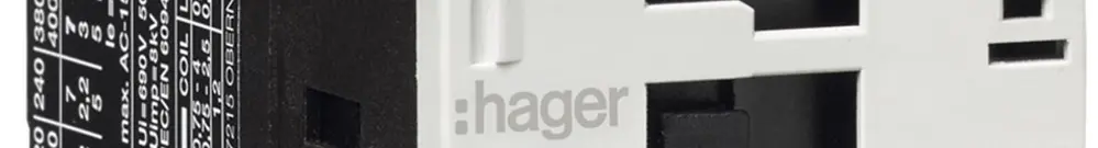 Contacteur de puissance Hager 3P+1 fermeur 7A à AC-3 tension de bobine 24VDC 