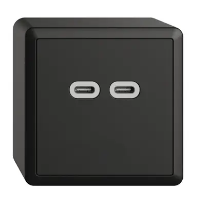Prise AP USB 18W 2×type C Feller EDIZIOdue FX54 230V 3600mA noir 