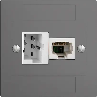Scatola INC 1×TT,1×RJ45/u 4P EDIZIOdue ITplus ITM grigio scuro 