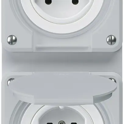 Combi INC 2×1 HA robusto 2×tipo 15 con morsetti a innesto con coperchio grigio 
