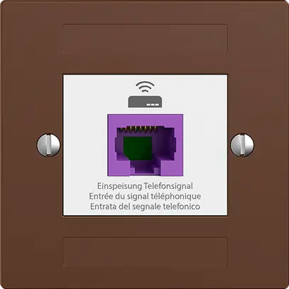 Presa ritorno EDIZIOdue F 1×RJ45 p.Swisscom VoIP, 8 poli, UTP, coffee 