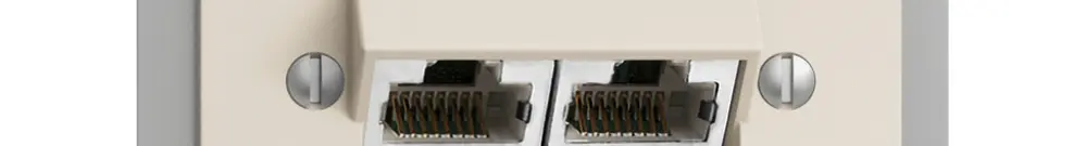 Prise INC 2×RJ45/s 8P sép.EDIZIOdue crema ITplus 